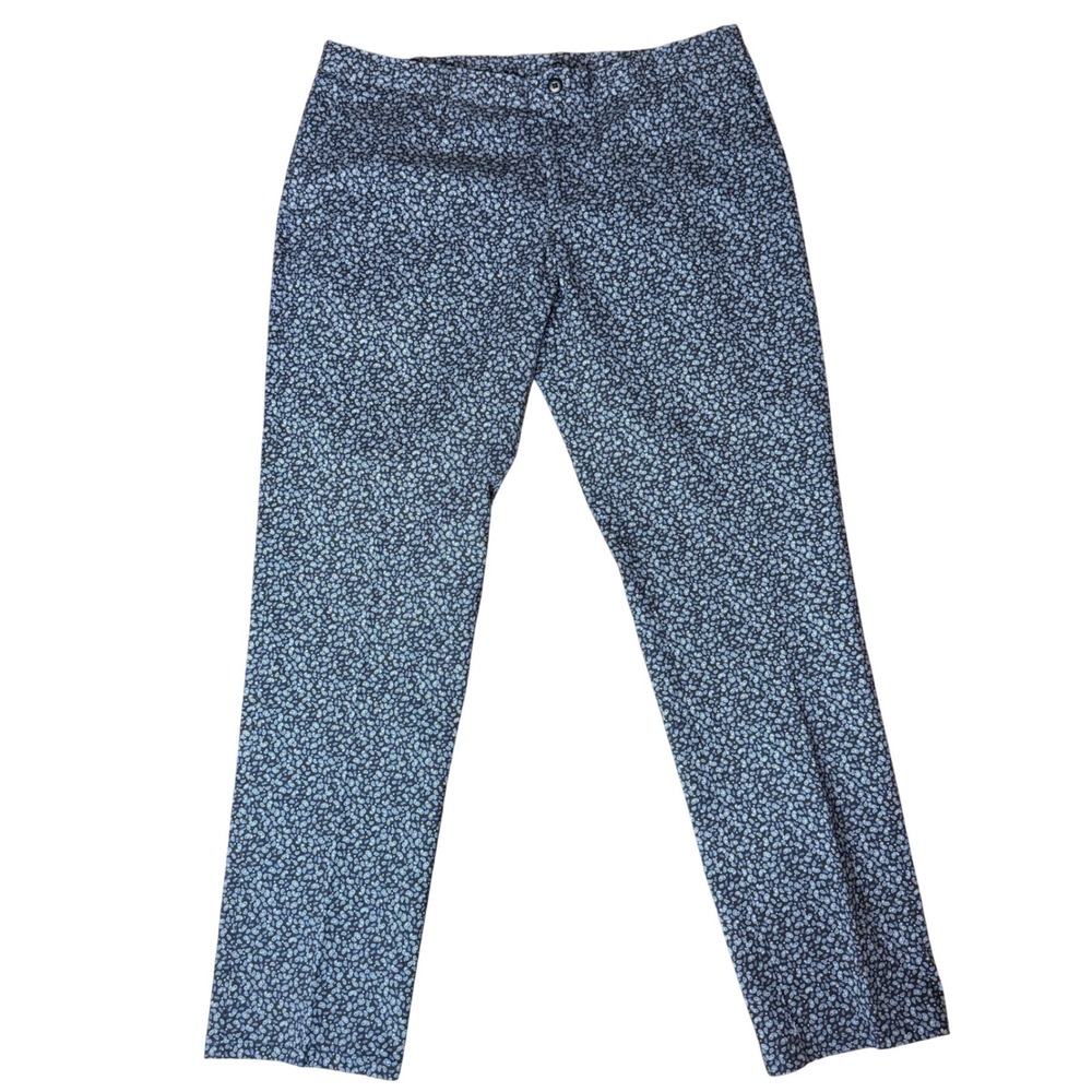 Etro Milano Mens 52 Blue Micro Paisley Print Stretch Cotton Trousers Made Italy